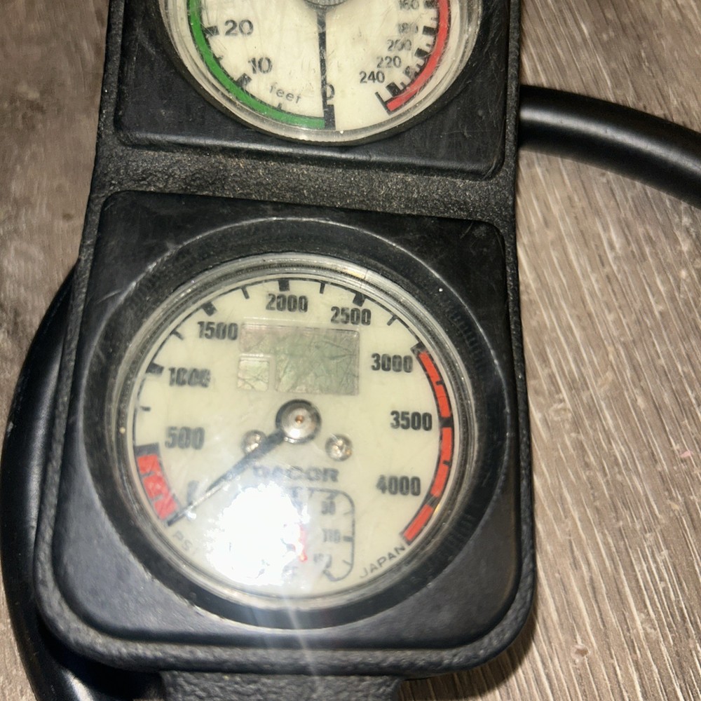 Dacor Vintage Dive Gauge Console SPG, Depth,