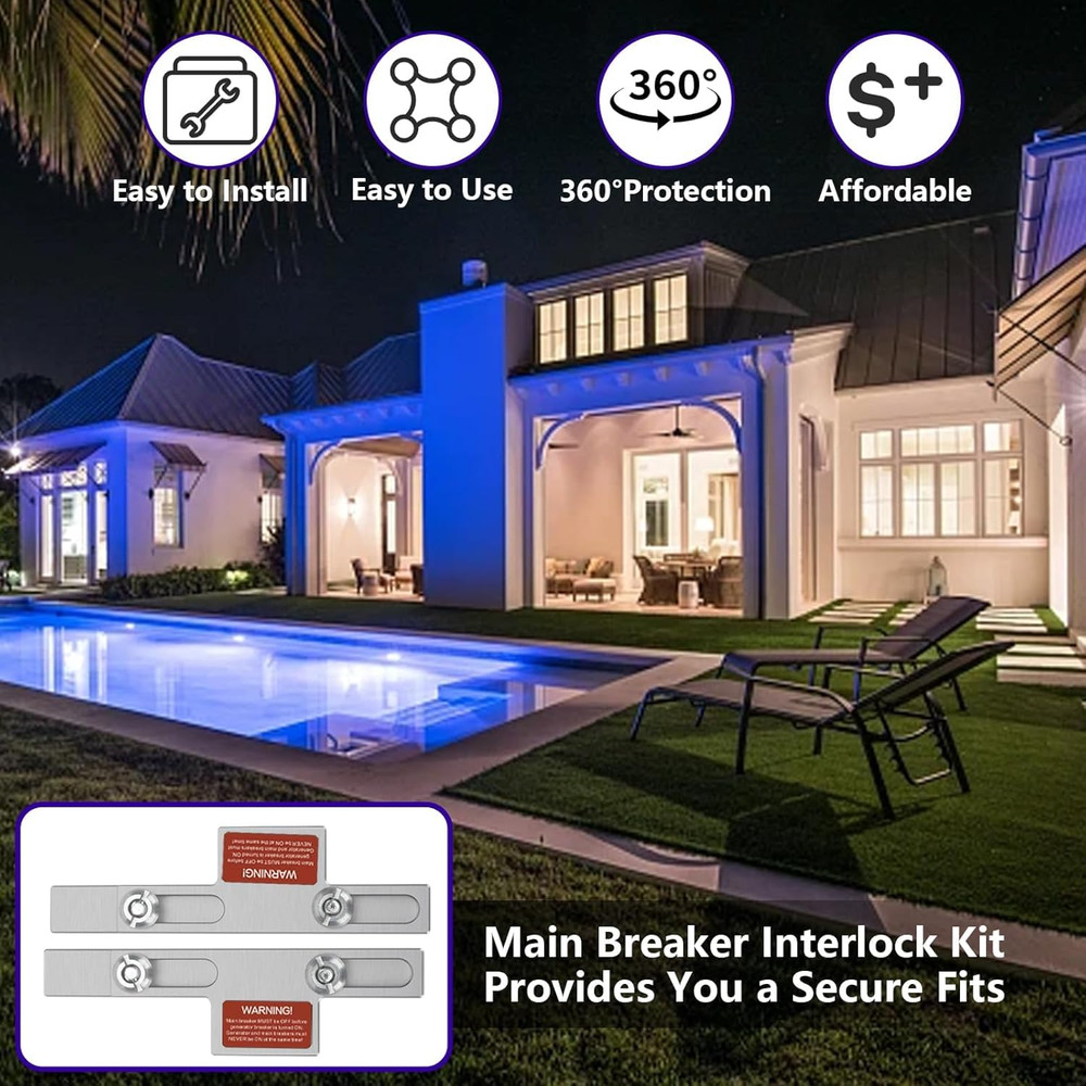 Generator Interlock Kit,Electrical Interlocking Panel Compatible with Square D H