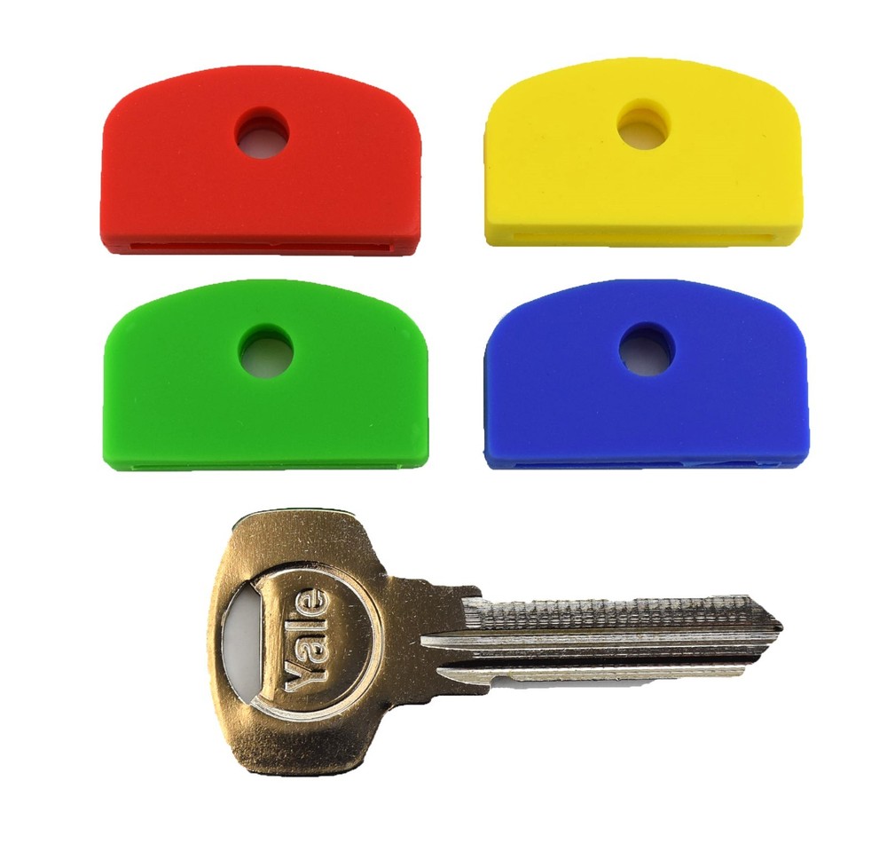 5 x BLUE Large Square Headed Identifying Key caps for Yale Keys