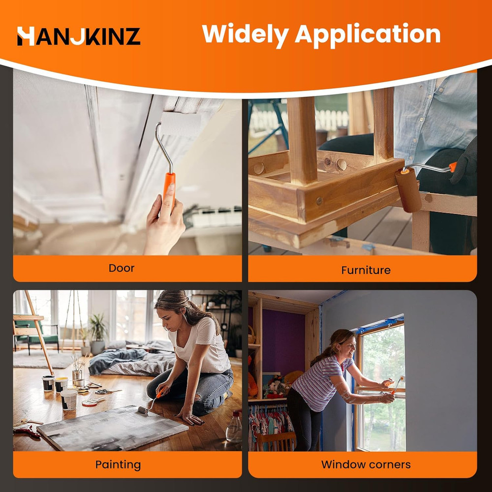 2 Inch Paint Roller Kit, 20 Pack Small Paint Roller Set with High Density Foam P