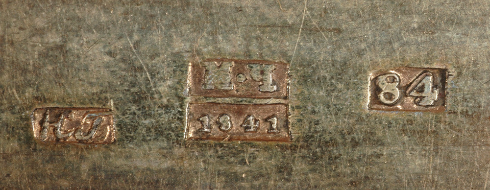 Russian silver with niello box, 1841