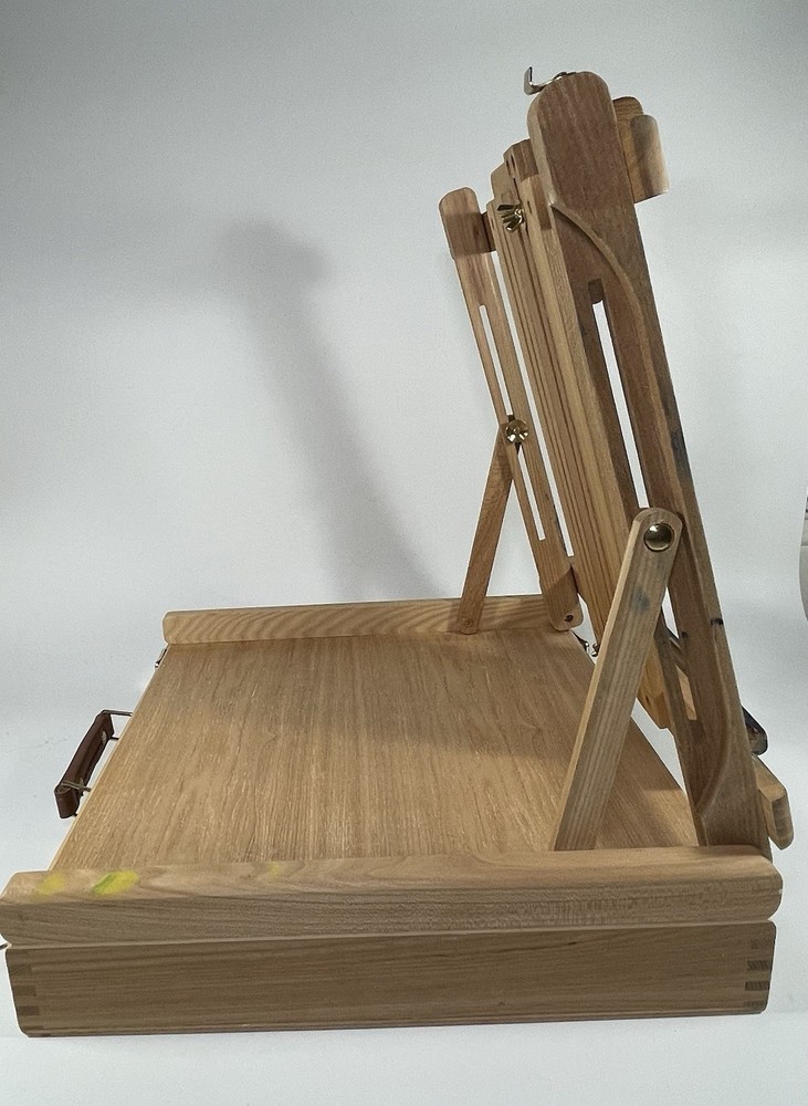 Artists Portable Wooden Desktop w/Adjustable Easel, Storage Drawer & Handle