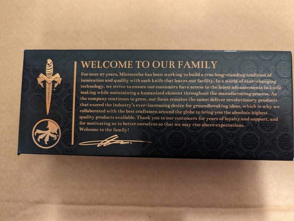 New Microtech Matrix Folding Knife Titanium Carbon Handle Glass Breaker