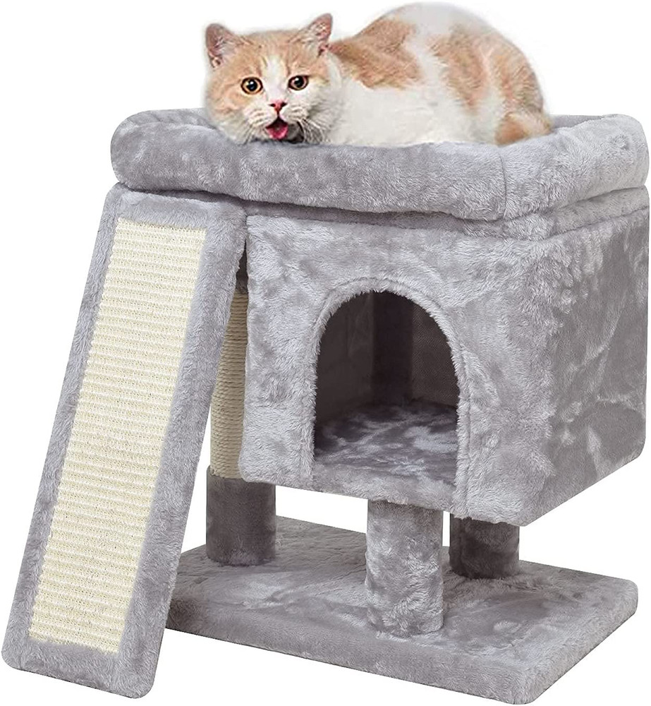 Small Cat Tree for Indoor Cats, Cat Tower with Scratching Post, Modern Activity