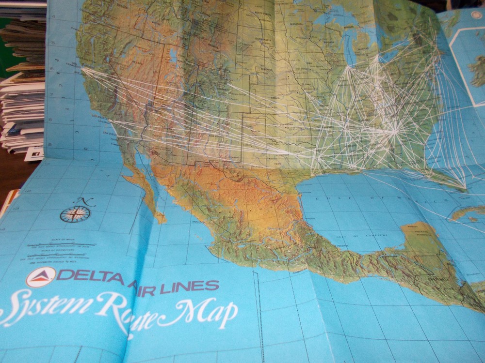 1978 Delta Arilines System Route Map