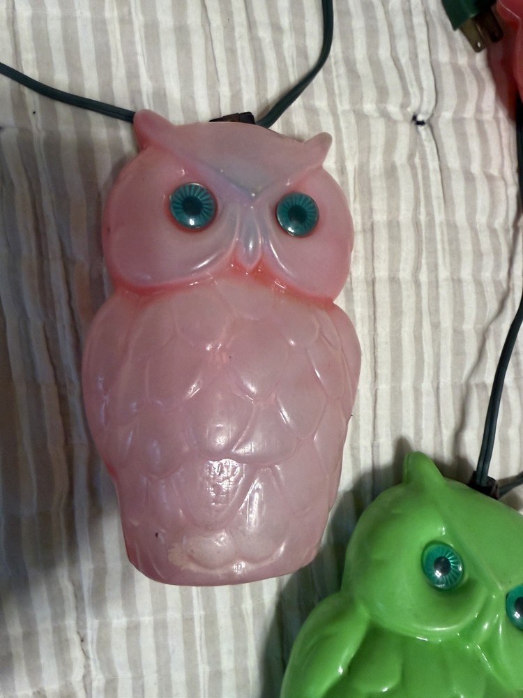 vintage owl blow mold party string lights
