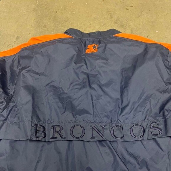 Vintage 90s Denver broncos starter front and back quarter zip pull over jacket