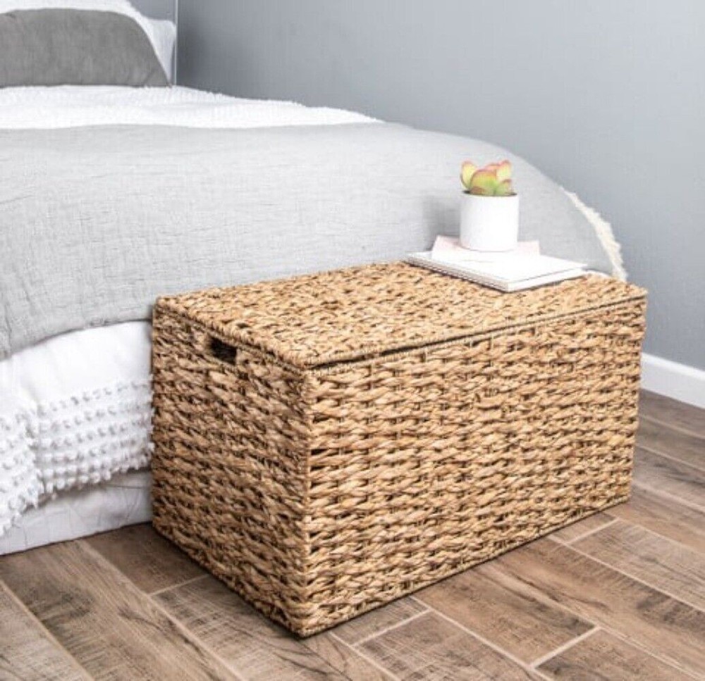 Storage Natural Trunk Large Rectangular Comfortable Cut Out Handles Anywhere