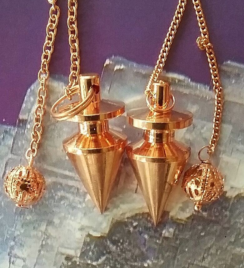 2 COPPER DOWSING PENDULUM, Copper Pendulum, Pendulum Set, Divination Pendulum