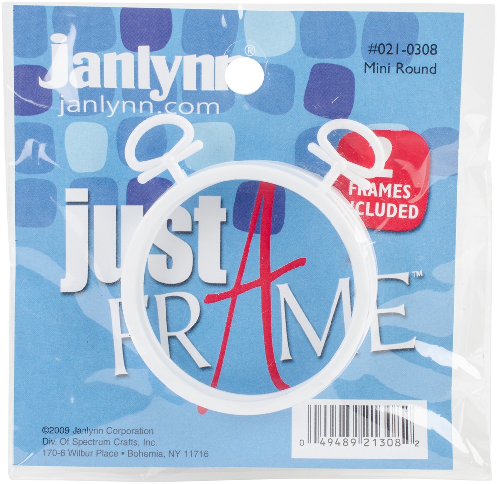 Janlynn Just A Frame Round Hoop 2.5" 2/Pkg-White - 6 Pack