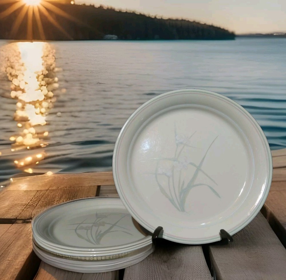 4 Corelle by Corning "Spring Pond" U.S.A. Dinner Plate 10.25"D