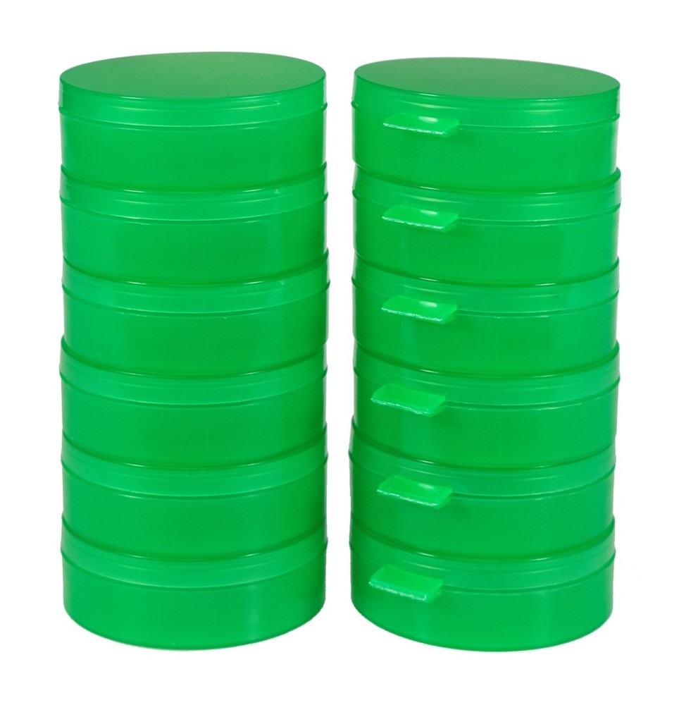 12 Count Green - Biodegradable Standard Plastic Storage Containers #1634