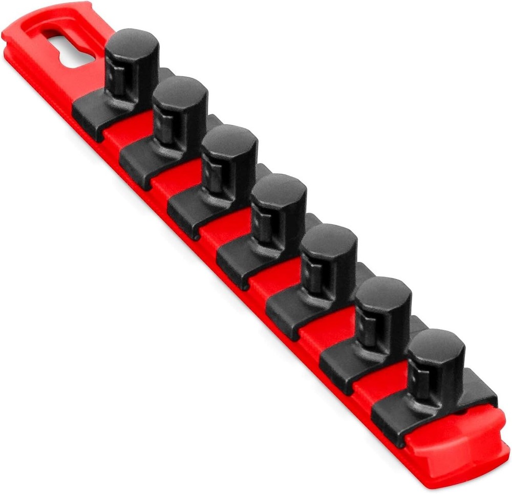 8412 8 Socket Organizer and 7 Socket Clips - Red - 1/2