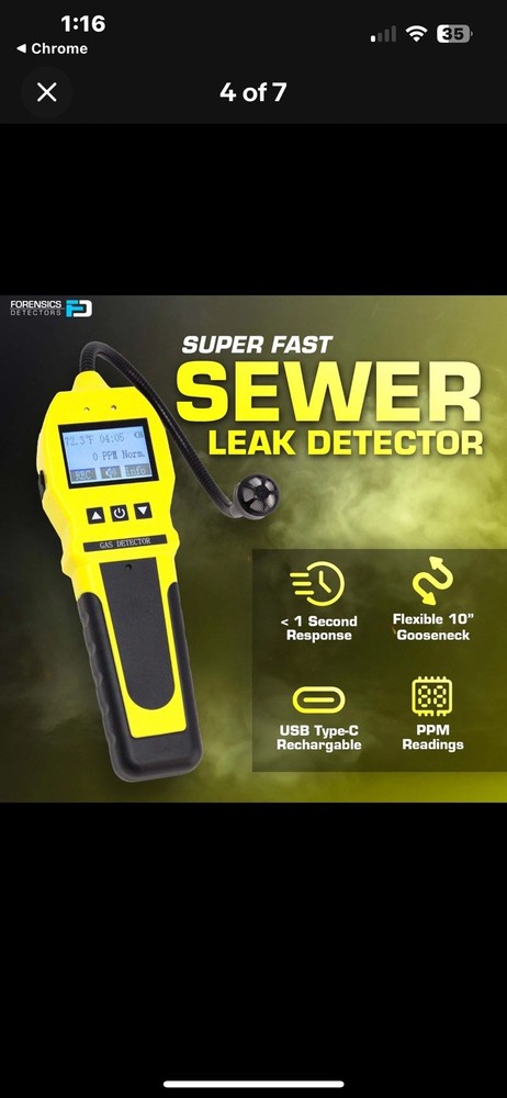 Gas Leak Detector with hard case FORENSICS DETECTOR FD-90E