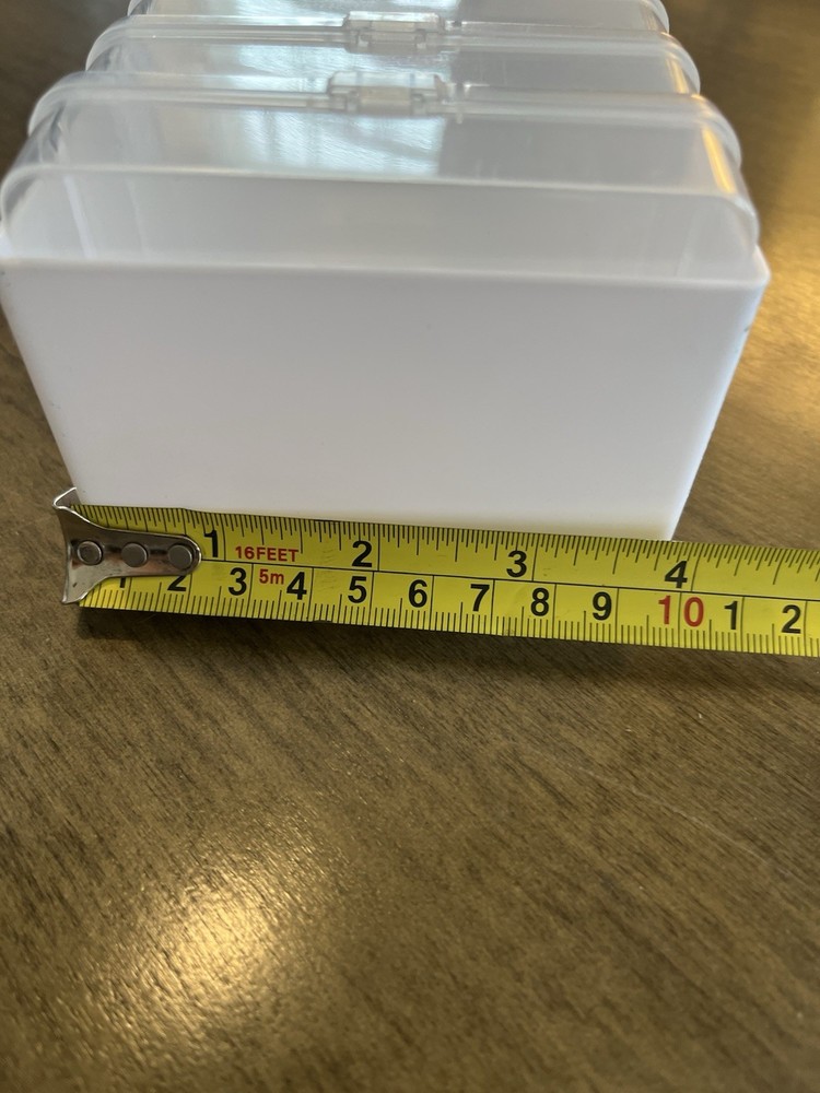 Stackable Storage Box, 6 Compartments, Small Rectangle, 8x4 in, Clear plastic