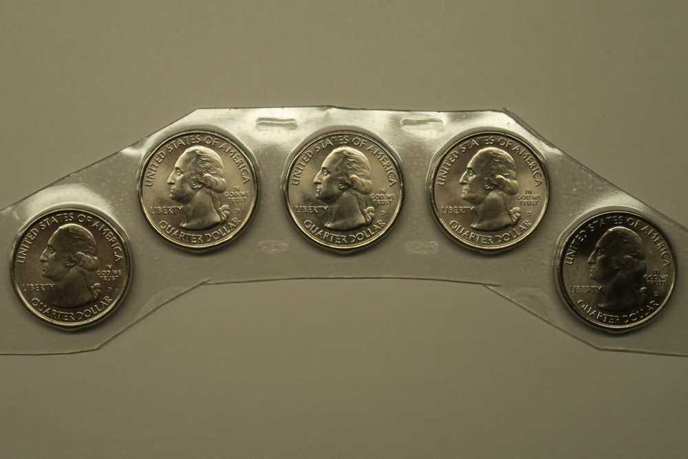 2013 D Uncirculated ATB Quarters in Mint Packaging/Cello, 5 Coins