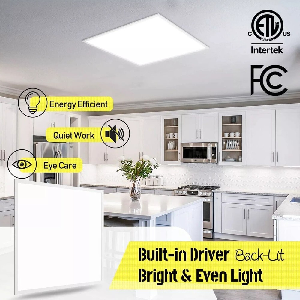 2Pack 2x2FT 45W LED Flat Panel Light,0-10V Dimmable,Drop Ceiling Lights,100-277V