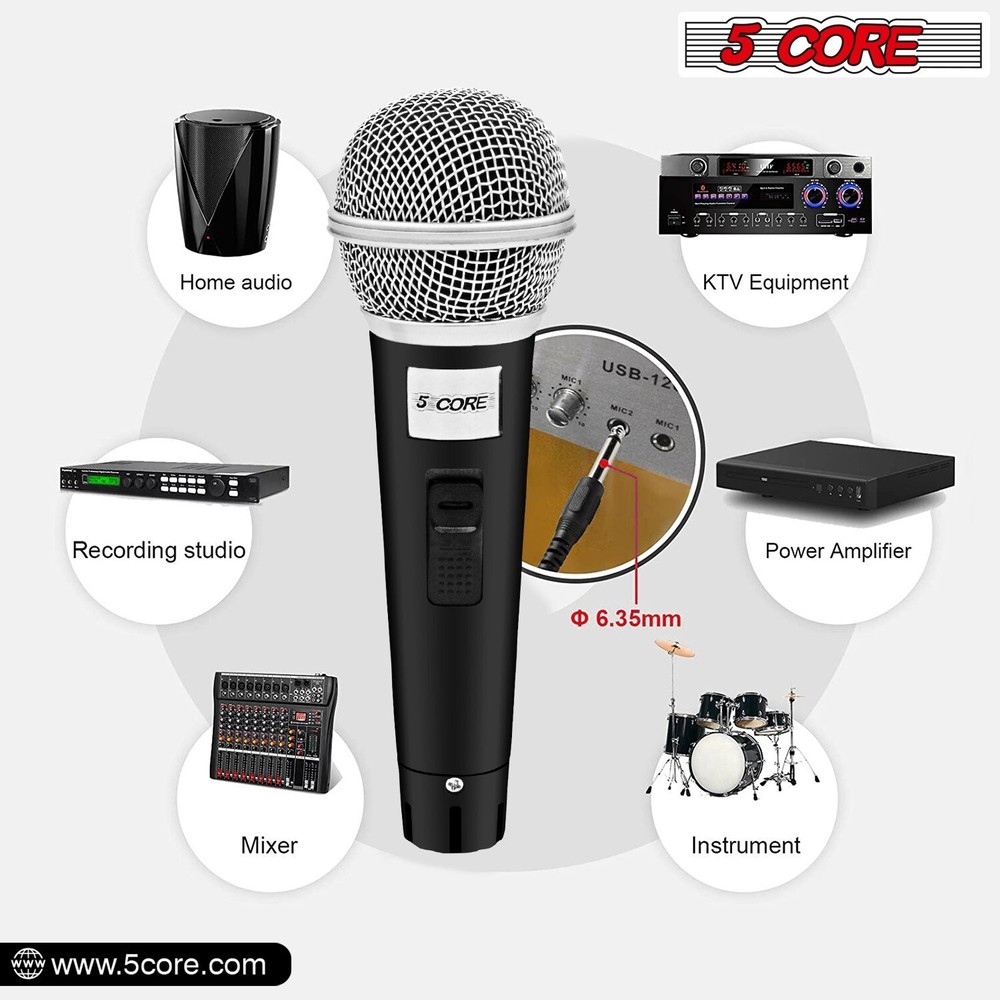 5Core Premium Vocal Dynamic Cardioid Handheld Microphone Unidirectional Mic