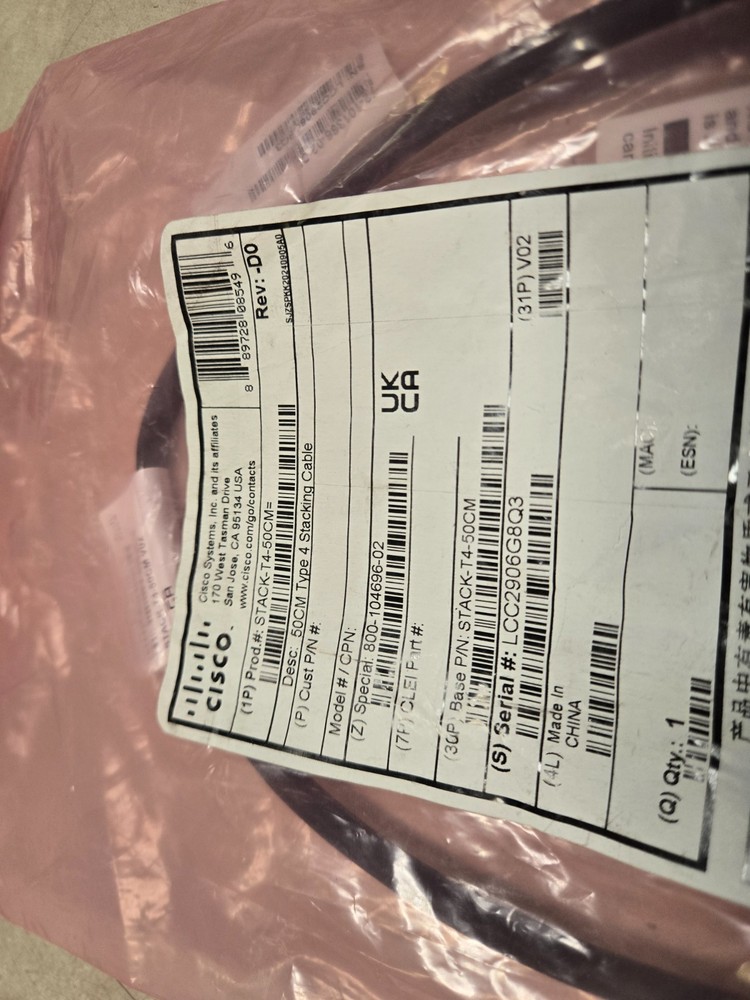 Nob Cisco STACK-T4-50CM Type 3 Stacking Cable 50 CM