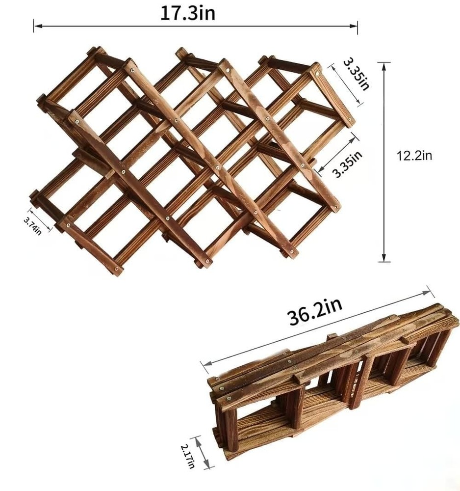 Freestanding Stackable Wine Rack Foldable for Countertop Scratch-Resistant