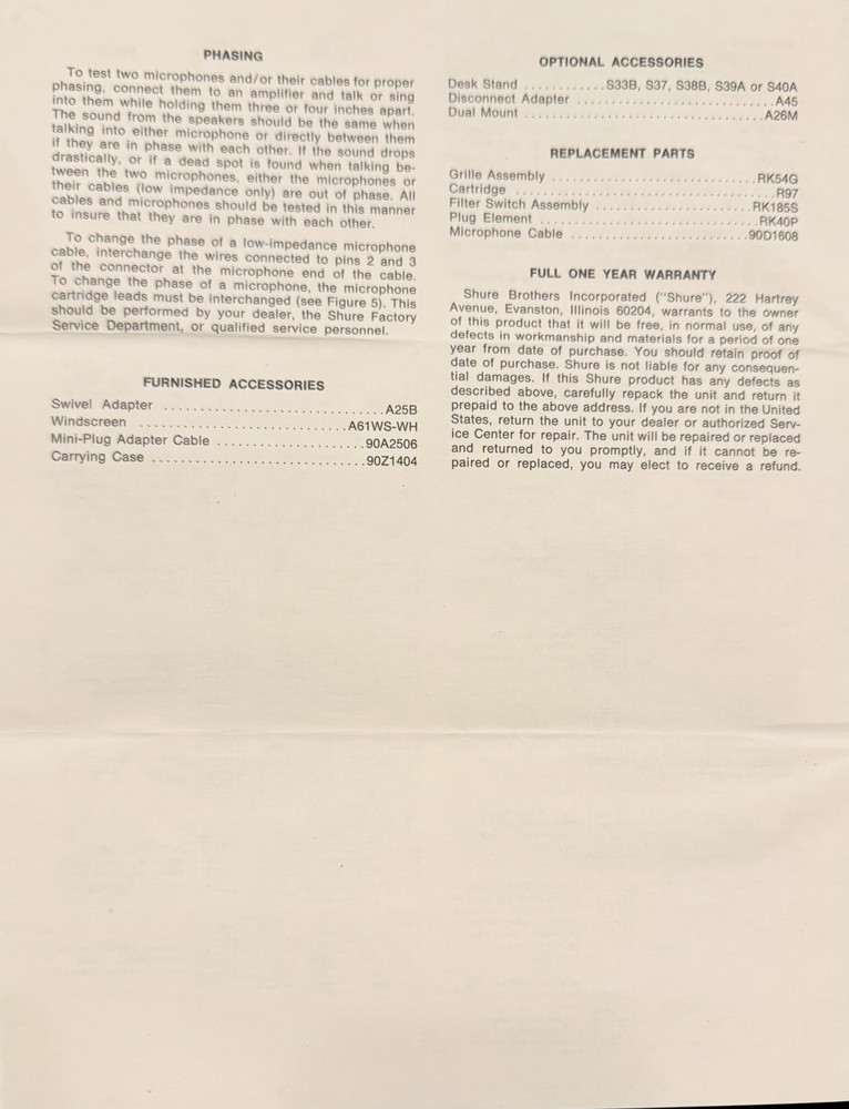 Shure 516EQ Dynamic Cardiod Microphone