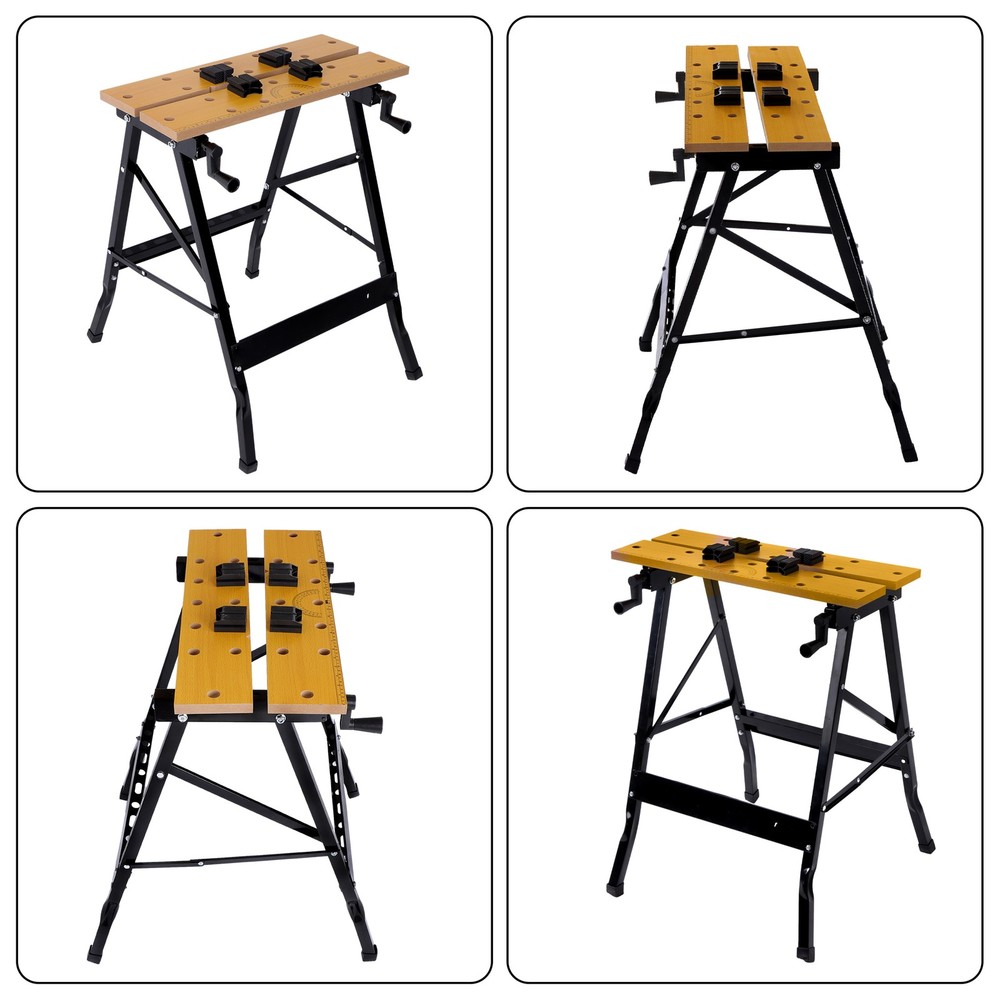 220lbs Portable Foldable Multi-Purpose Workbench w/ Measuring Ruler & Protractor