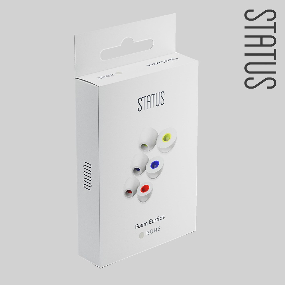 Status Audio Memory Foam Replacement Earbud Tips - for Between Bone (White)