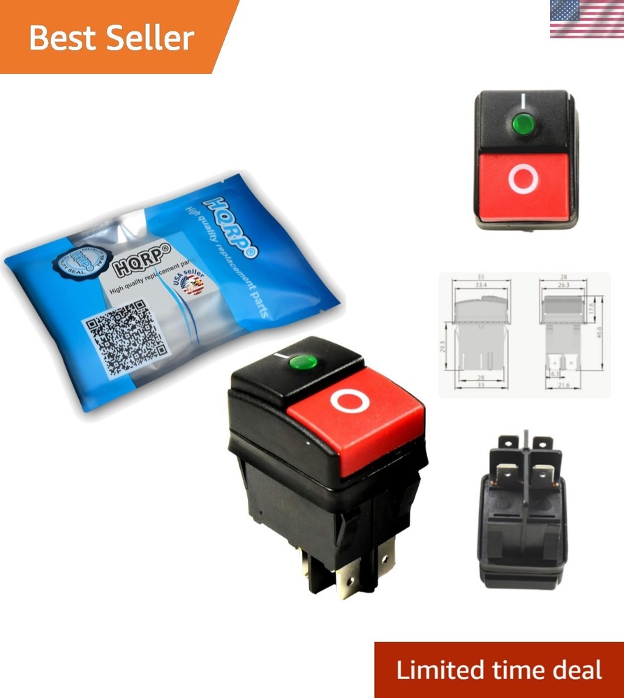 On-Off Power Switch for Pressure Washers - 20A, 250V Compatible