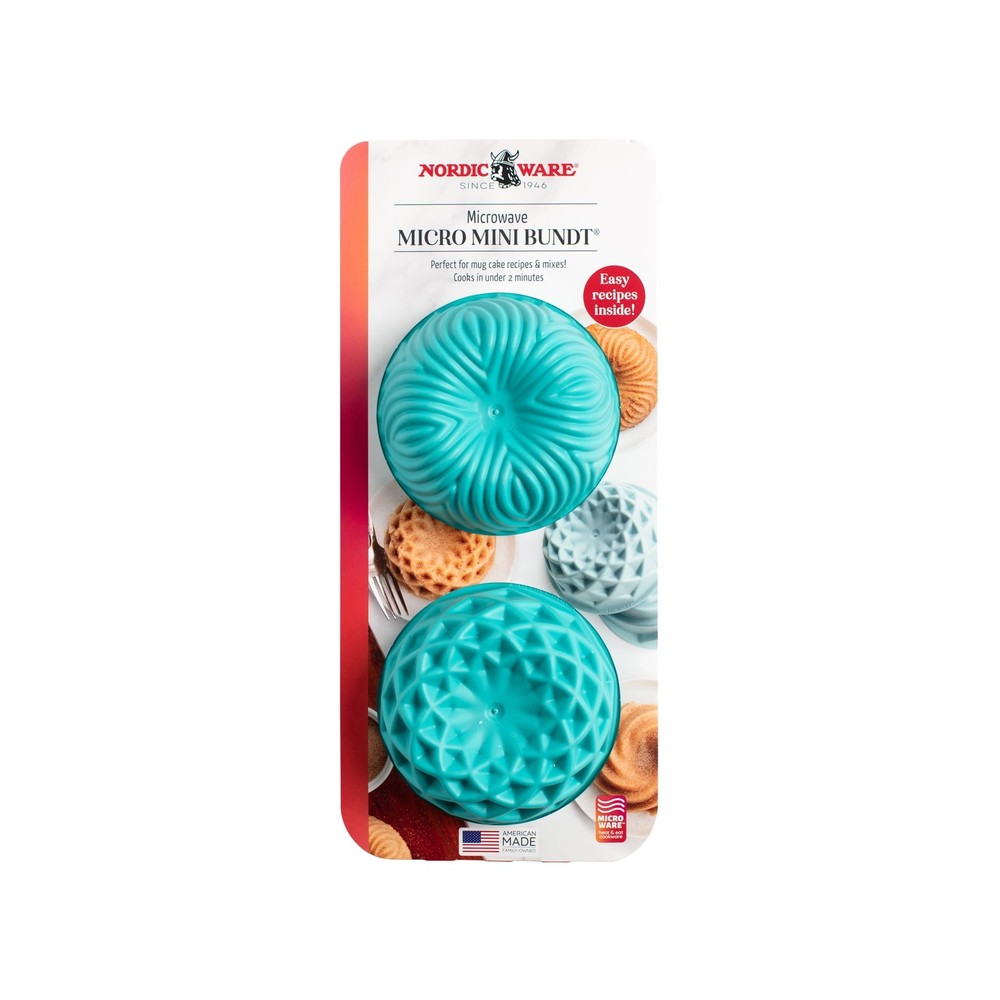 Micro Bundt Pans Microwave Safe Plastic Blue 2 Pans