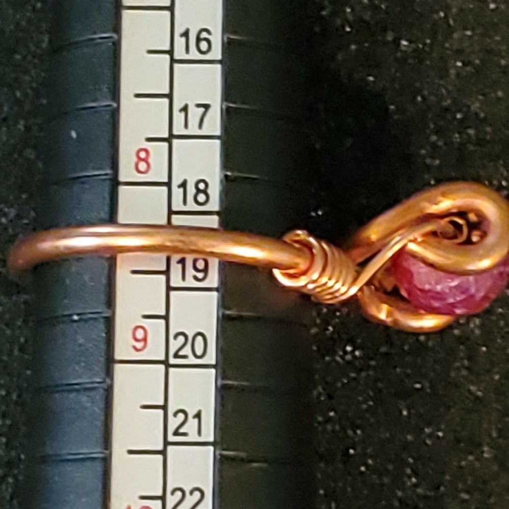 ENERGIZING Ruby and Copper RING size 8.5 elegant HANDCRAFTED UNIQUE Paleo style