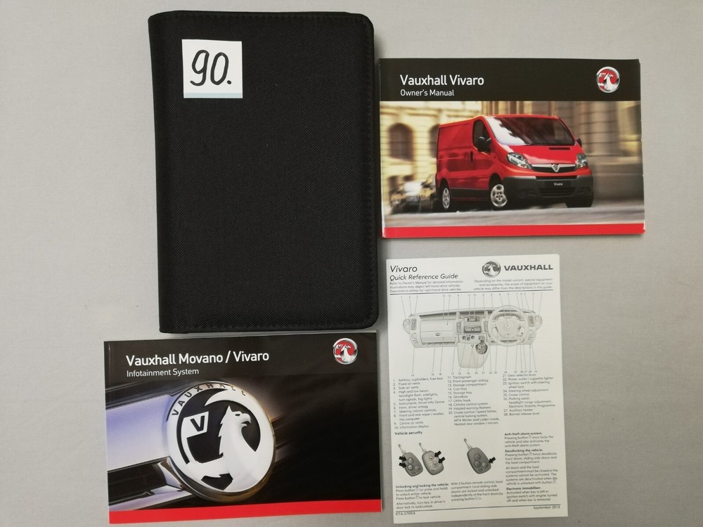 VAUXHALL VIVARO 2006-2014 OWNERS MANUAL HANDBOOK  PACK