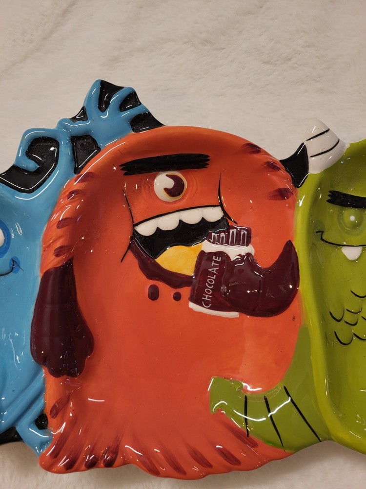 Monster Madness Ceramic Candy Bowl Halloween Decoration