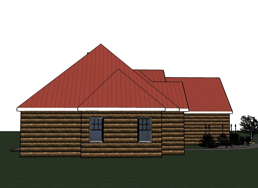 Amanda 1706G-4 log Home, House plan 3 bed room, 2 bath split plan in PDF