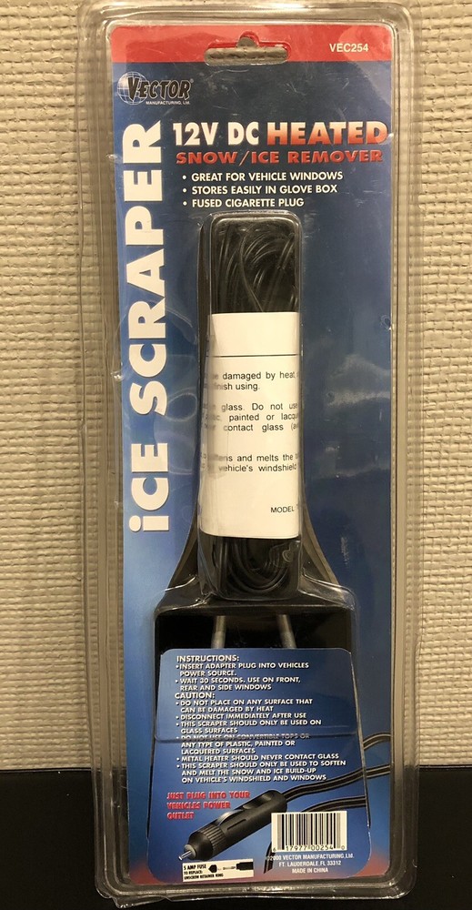 Vector 12V DC Heated Snow/Ice Remover Electric Scraper (VEC254) NIP