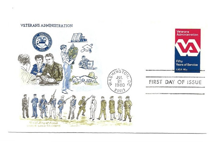 1825 Veterans Administration,  Doris Gold,  FDC