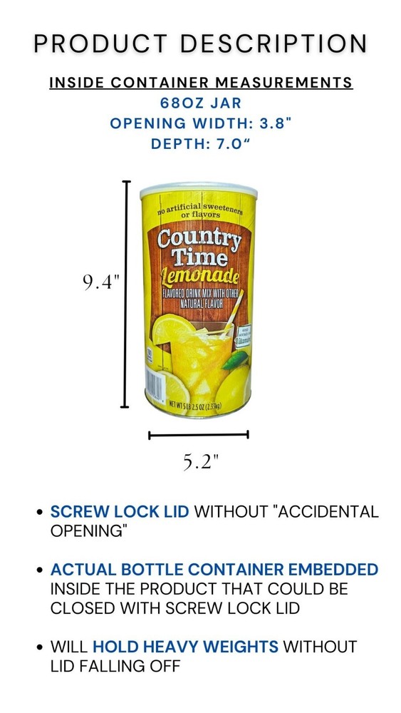 Lemonade XLarge Diversion Safe Stash Can Screw Lock Hidden Compartment