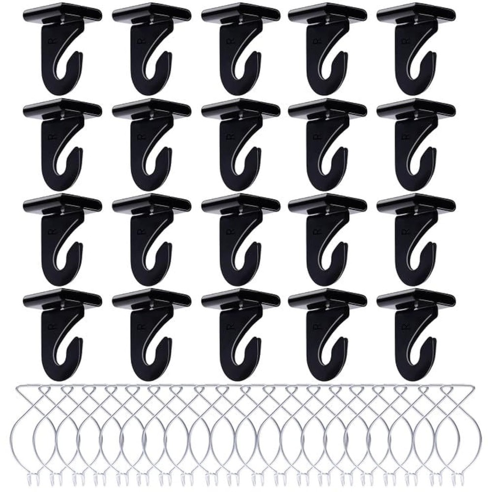 40 Drop Ceiling Hooks for Classrooms & Offices, Black Heavy Duty Ceiling Hook...