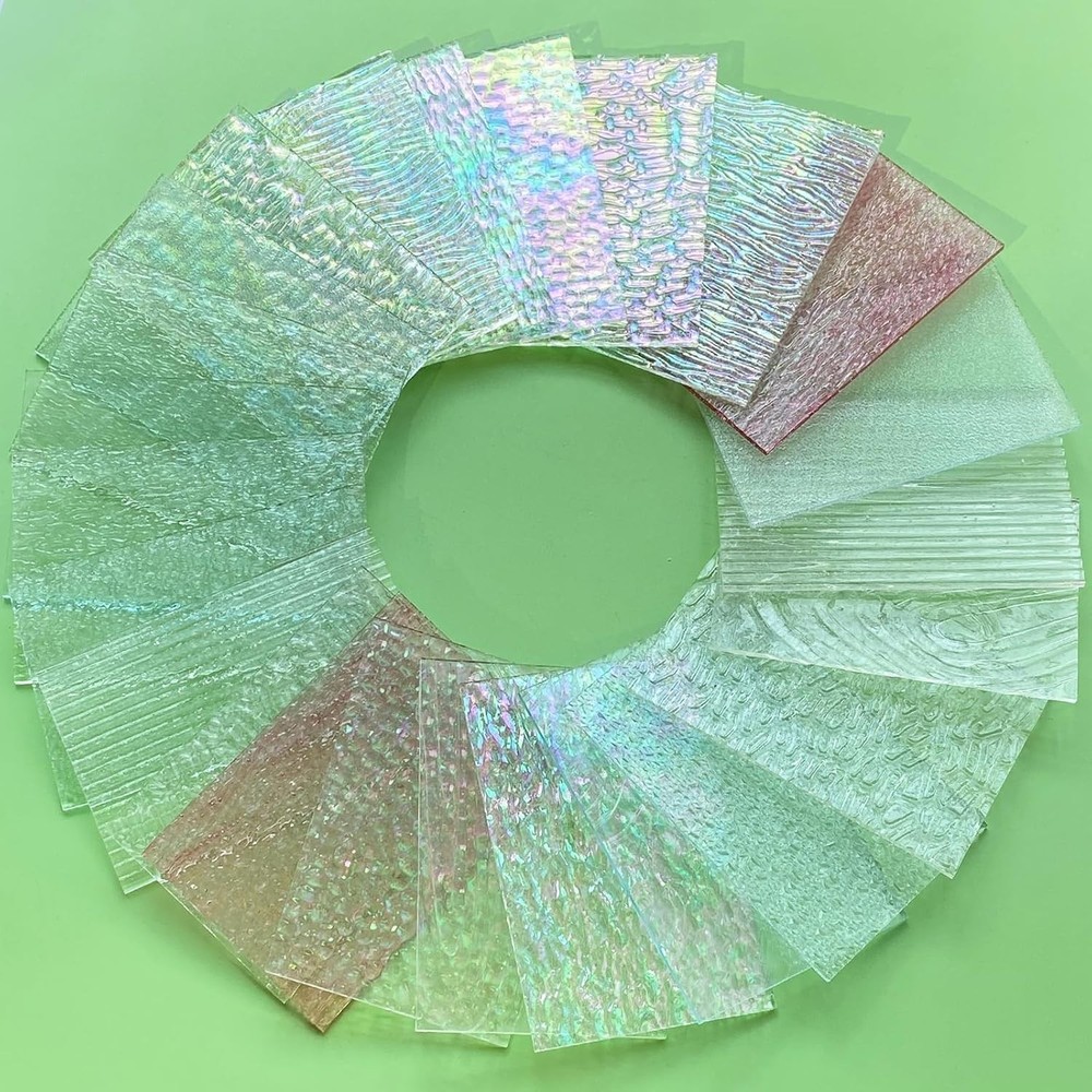 Clear Textured Stained Glass Sheets Variety Pack for Creative Projects