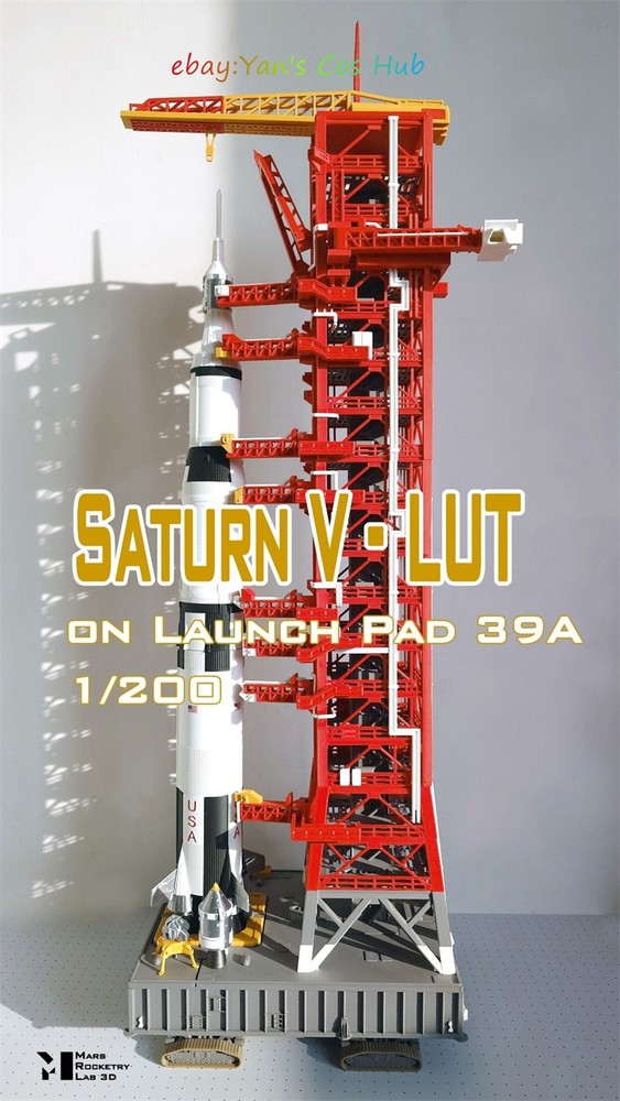 1/200 Scale Saturn V Rocket Launch Pad 3D Printed Model