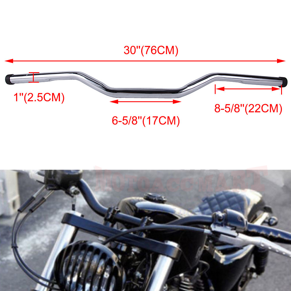 For Harley Motorcycle 1" Dimpled 3" Low Rise Tracker Drag Bars Handlebars Custom