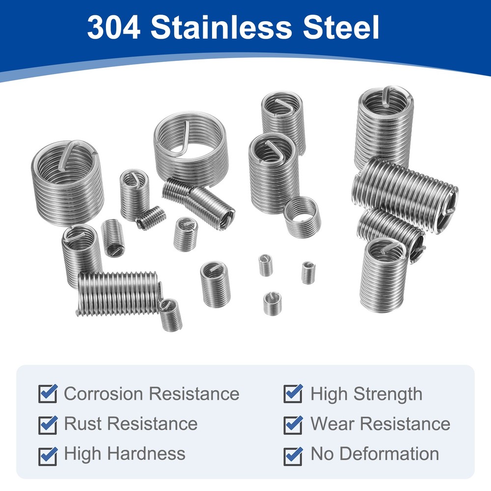 30pcs Wire Thread Inserts 1/2-13 UNC 1.5D Helical Threaded Sleeve Thread Repair