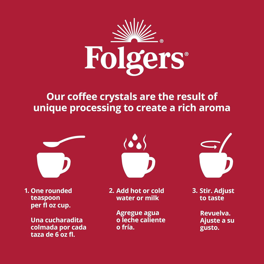 Folgers Classic Roast Instant Coffee, 8 Ounces
