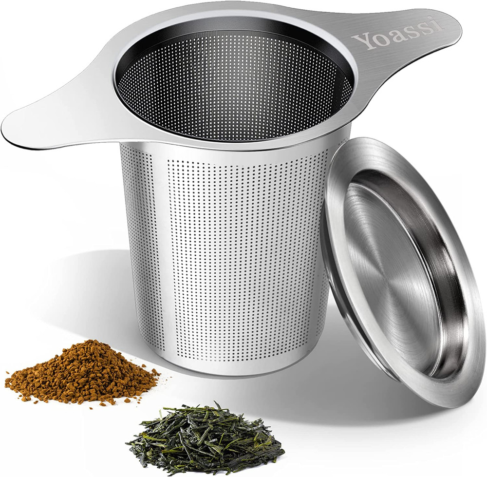 Extra Fine 18/8 Stainless Steel Tea Infuser Mesh Strainer with Large Capacity &
