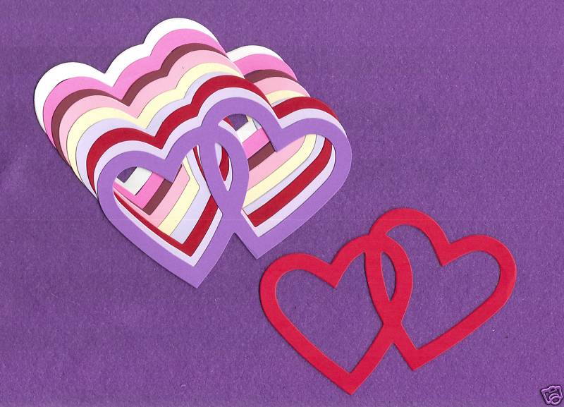 DOUBLE  HEARTS  die cuts scrapbook cards