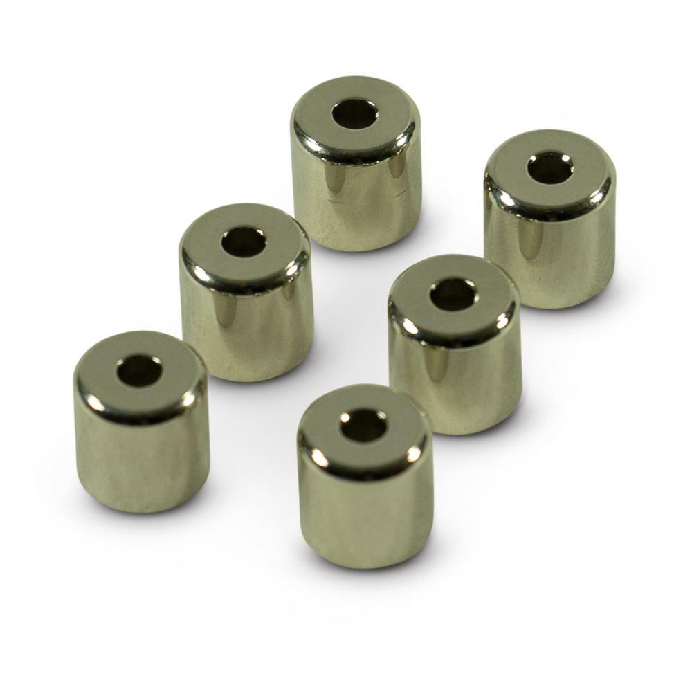 Kluson Brass Flush Mount String Ferrules, Nickel, Set of 6