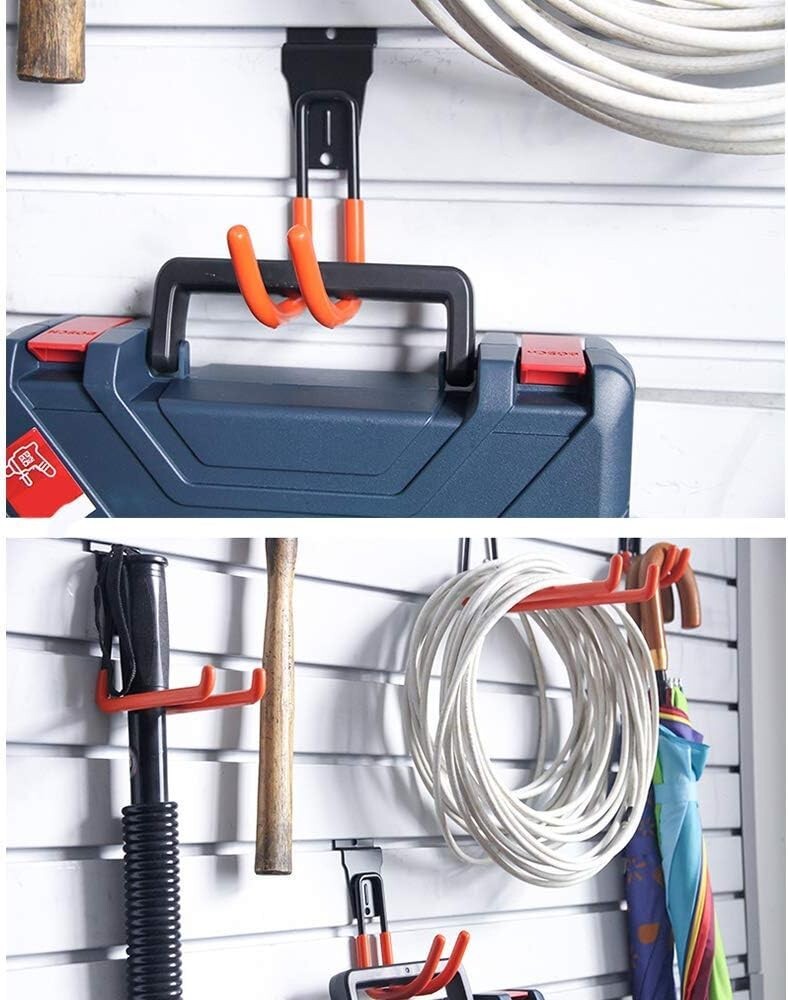12-Pack Heavy Duty Slatwall Hooks - Smart Organization for Garage and Workshop