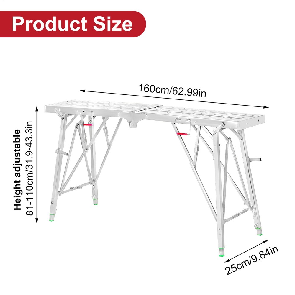 Portable Folding Scaffolding PlatformWork Bench Scaffold With Adjustable Height