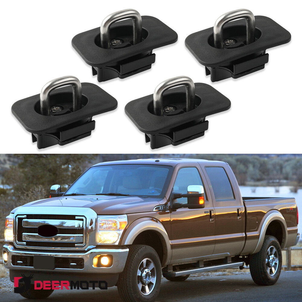 For 1998-2016 Ford Super Duty Retractable Truck Bed Tie Down Anchors Set of 4