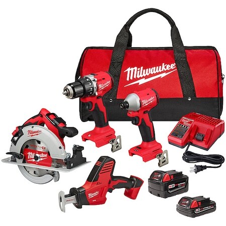 Milwaukee Tool 3693-24Cx M18 4-Tool Combo Kit