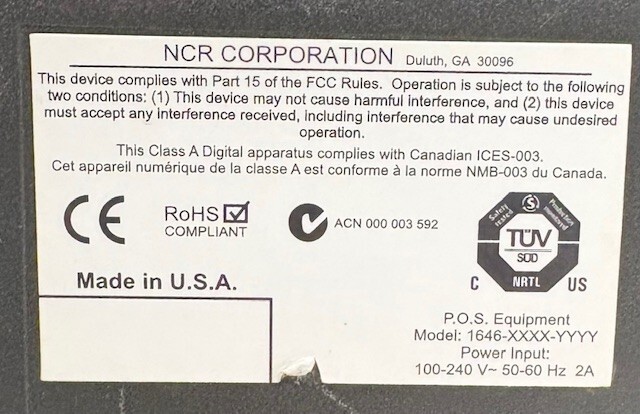 NCR 1646-6006-8801 Electronic Payment Controller